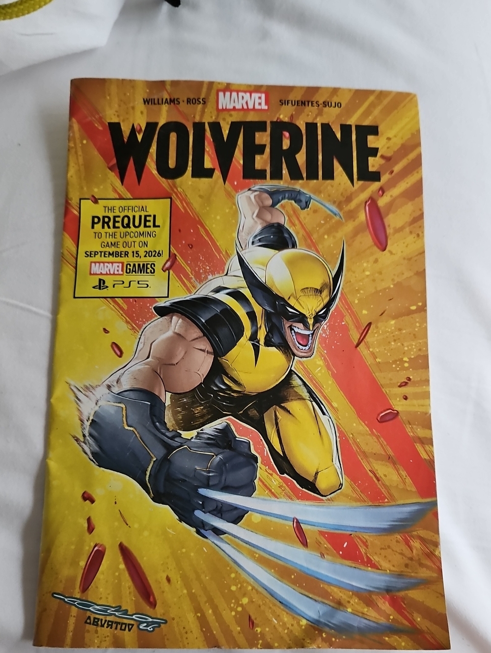 Marvel Wolverine Graphic Novel Cover - Yellow, Black & Red